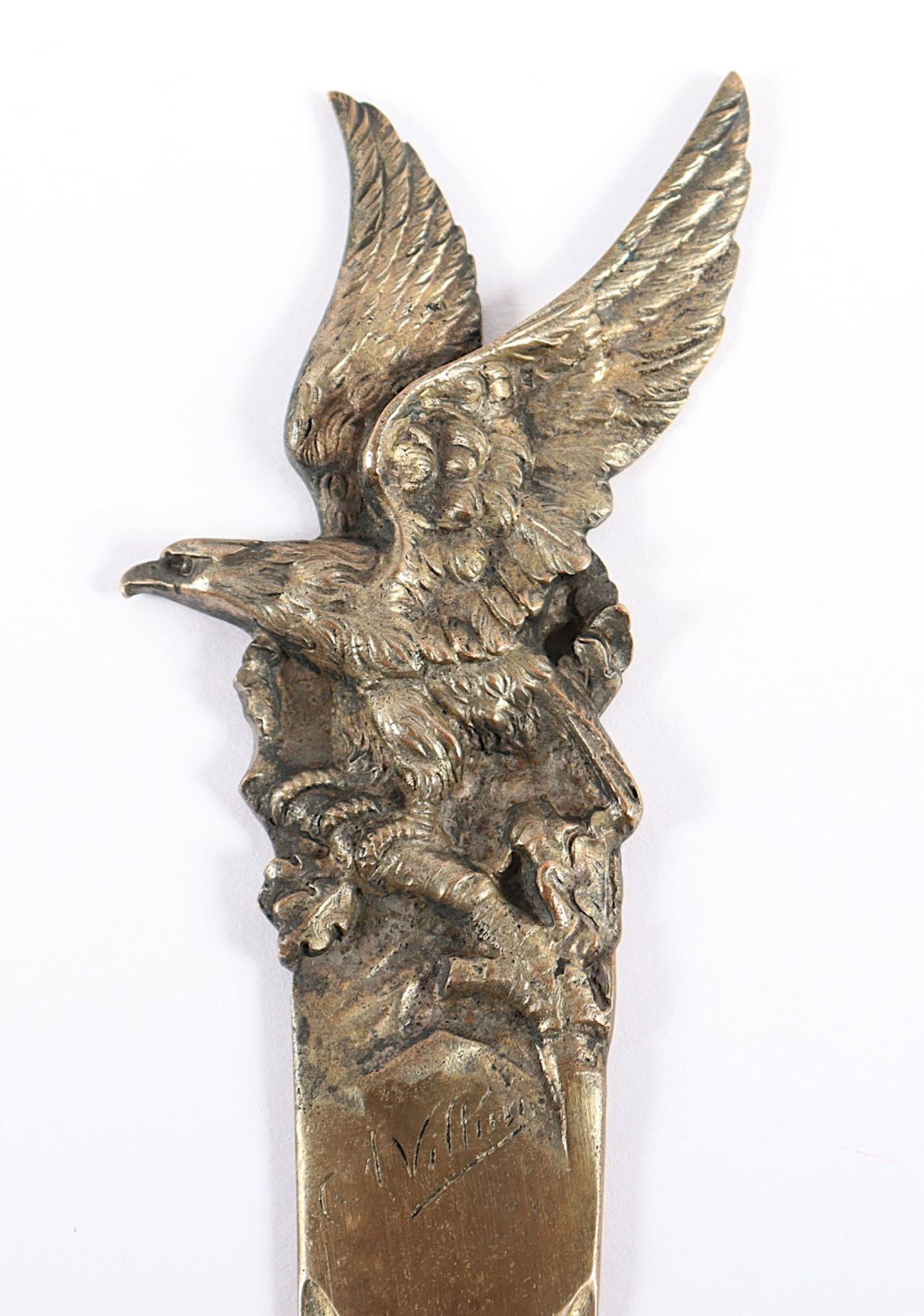 BRIEFÖFFNER "ADLER", Bronze, L 32, signiert, Emanuel VILLANIS, um 1900 - Image 2 of 2