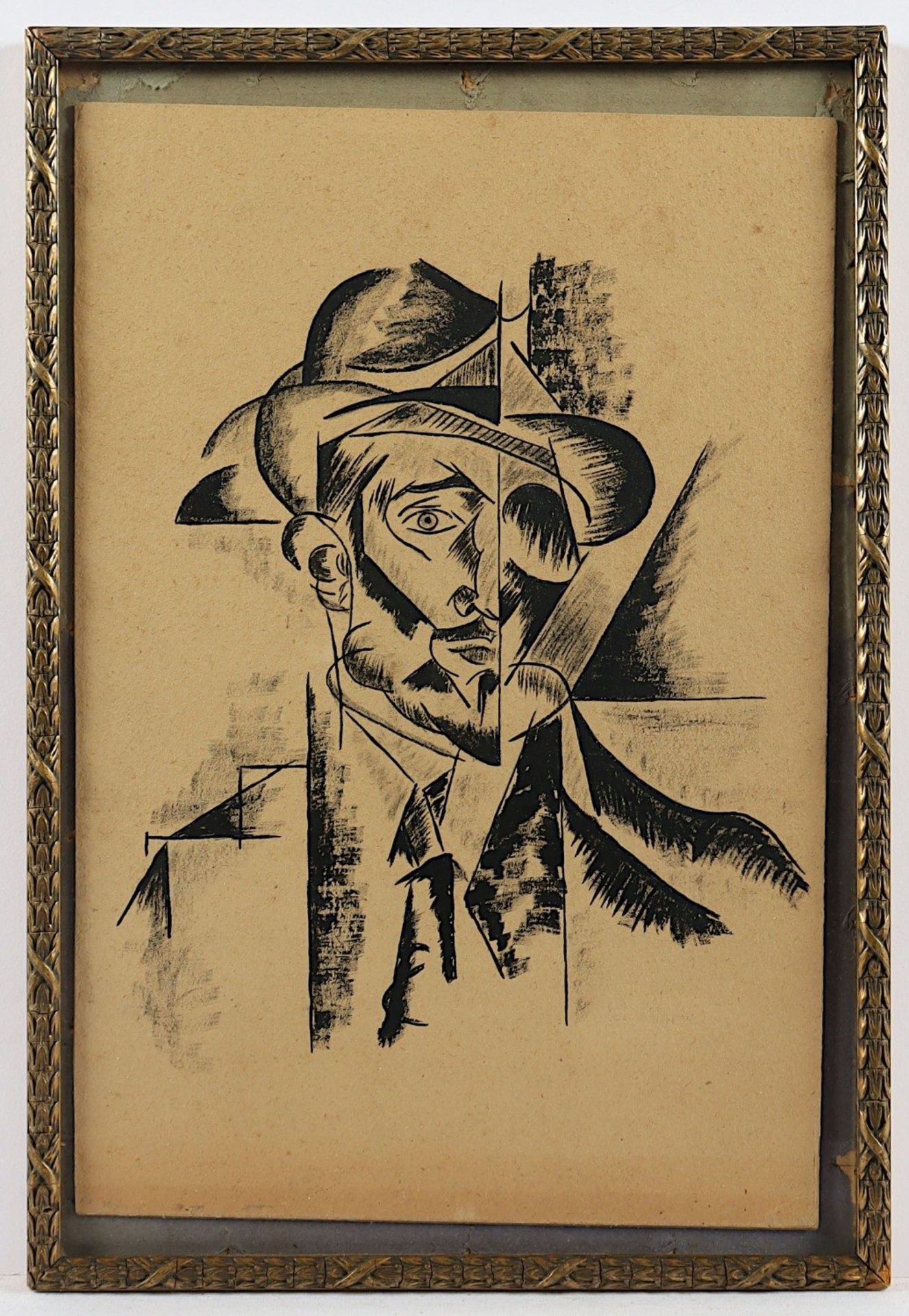 <de>RUSSISCHER KÜNSTLER DER AVANTGARDE, "Portrait eines Mannes", Tusche/Papier, 32 x 21,5, R.</de>