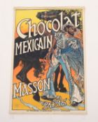 <de>PLAKAT, "Chocolat mexicain", Farbige Zinkätzung auf Plakatpapier, (1892) auf Leinen montiert, be