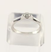 <de>BRILLANTSOLITÄRRING, 585/ooo Weißgold, mit einem Brillanten von ca. 0,27 ct., tw-w si-p1, sehr g