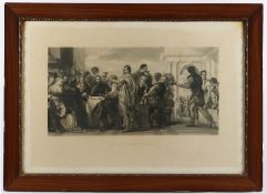 <de>KOHLSCHEIN, Josef d.Ä., "Die Hochzeit zu Cana", nach Veronese, Kupferstich, 54 x 86, um 1880, li
