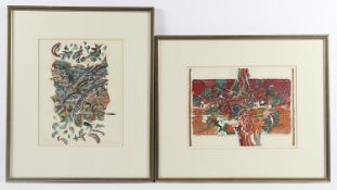 <de>STEFFENSEN, Alma (?), zwei Zeichnungen, Aquarelle/Papier, 25 x 33, unten rechts signiert und dat