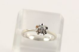 <de>SOLITÄRRING, 585/ooo Gelbgold, besetzt mit einem Brillanten von ca. 0,10 ct., tw-w vvsi-vsi, seh