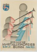 <de>BREUER, Leo, Plakat "Rheinische Jahrtausendfeier", Farblithografie, 85 x 60, handsigniert und da