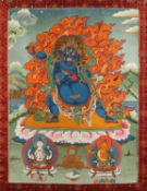 <de>THANGKA MAHAKALA, Gouache und Gold auf Stoff, 52 x 40, traditionell montiert, TIBET/NEPAL</de>