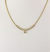 <de>COLLIER, 585/ooo Gelbgold, besetzt mit zehn Brillanten von zusammen ca. 0,90 ct., weiß si-p1, gu