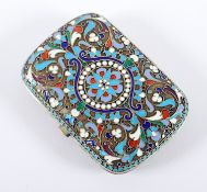 <de>CLOISONNÉ-ETUI, 84/oo, auf den Deckeln farbiges Cloisonné-Email, L 7,3, 90g, kyrillische Meister