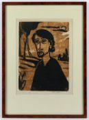 <de>ROYEN, Peter, "Selbstportrait", Original-Holzschnitt, 43 x 32, handsigniert und datiert '50, R.<