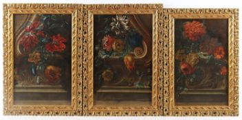 <de>LOPEZ DEI FIORI, Gasparo (1650-1732), zugeschrieben, "Drei Stilleben", Öl/Lwd., 51 x 31,5 sowie 