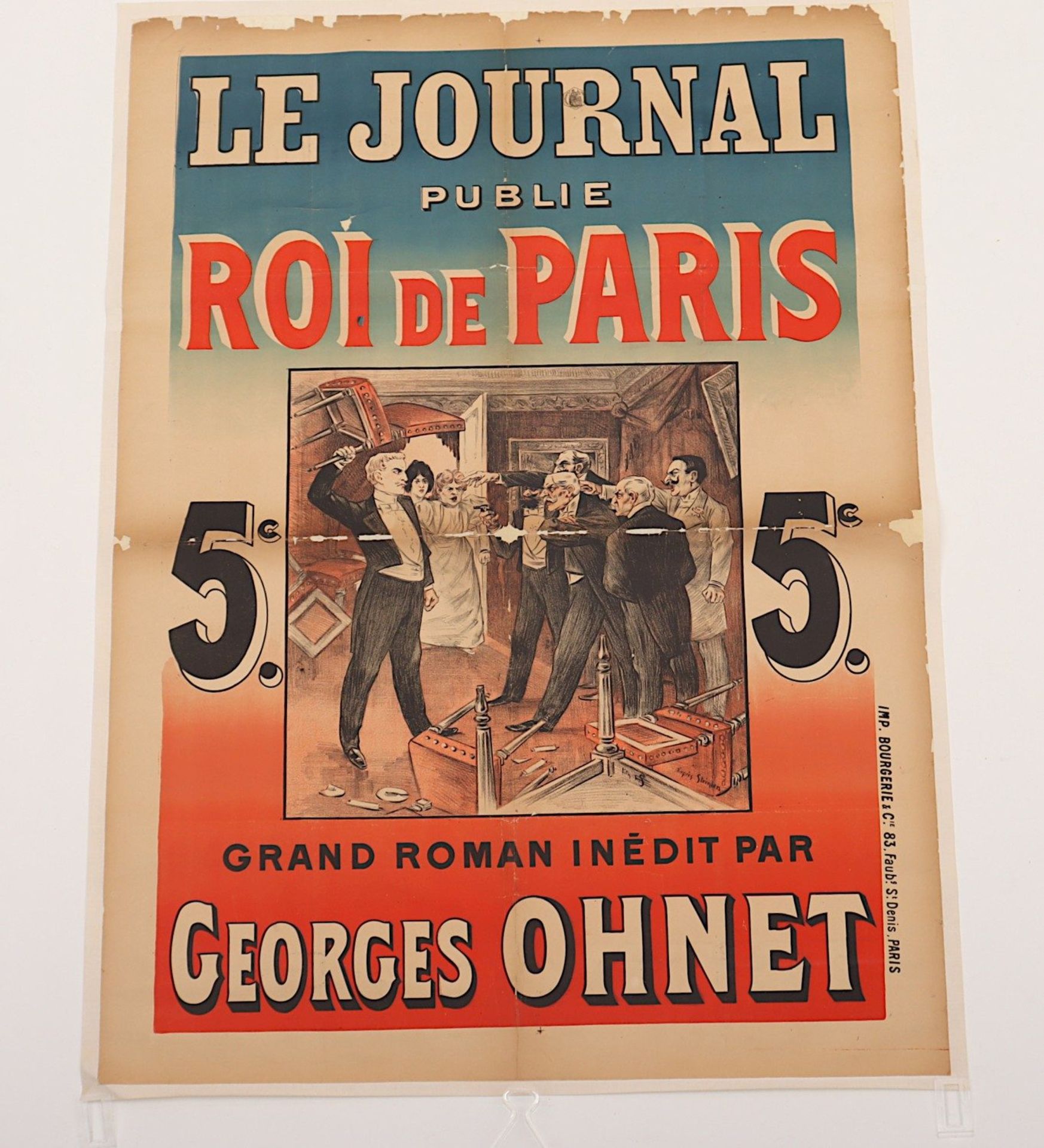 PLAKAT, "Le Journal publié roi de Paris", (1898), Farblithographie, auf Leinen aufgezogen. Imp.