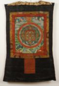 <de>THANGKA MANDALA, Gouache und Gold auf Stoff, 36 x 33, traditionell montiert, TIBET</de>