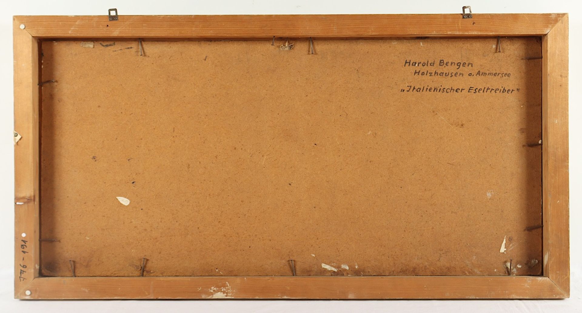 <de>BENGEN, Harold T. (1879-1962), "Italienischer Eseltreiber", Öl/Hartfaser, 51 x 108, unten rechts - Bild 4 aus 4