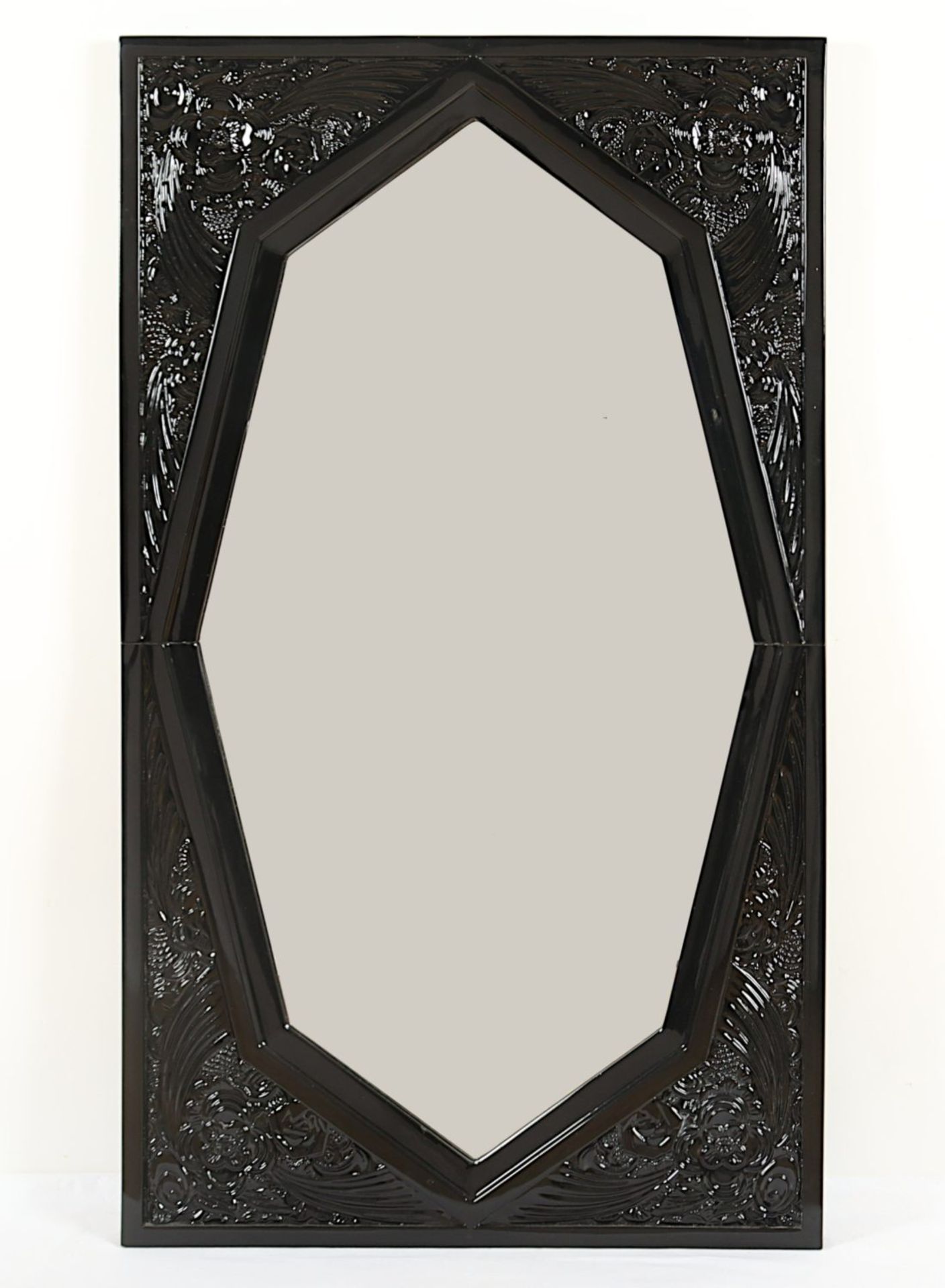 SPIEGEL, Holz, schwarz lackiert, 123 x