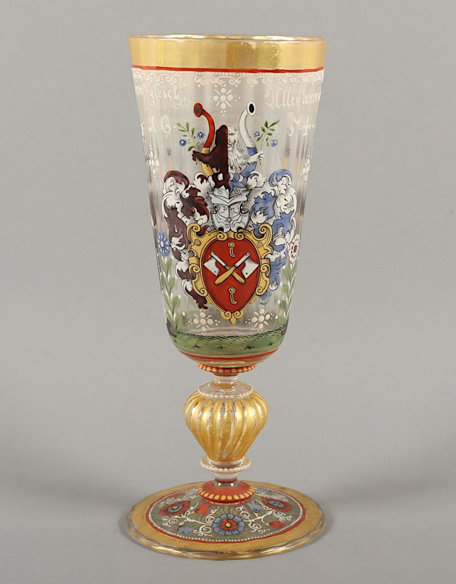 GROSSER POKAL, farbloses Glas, reiche,