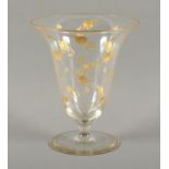 VASE, farbloses Glas, graviert,