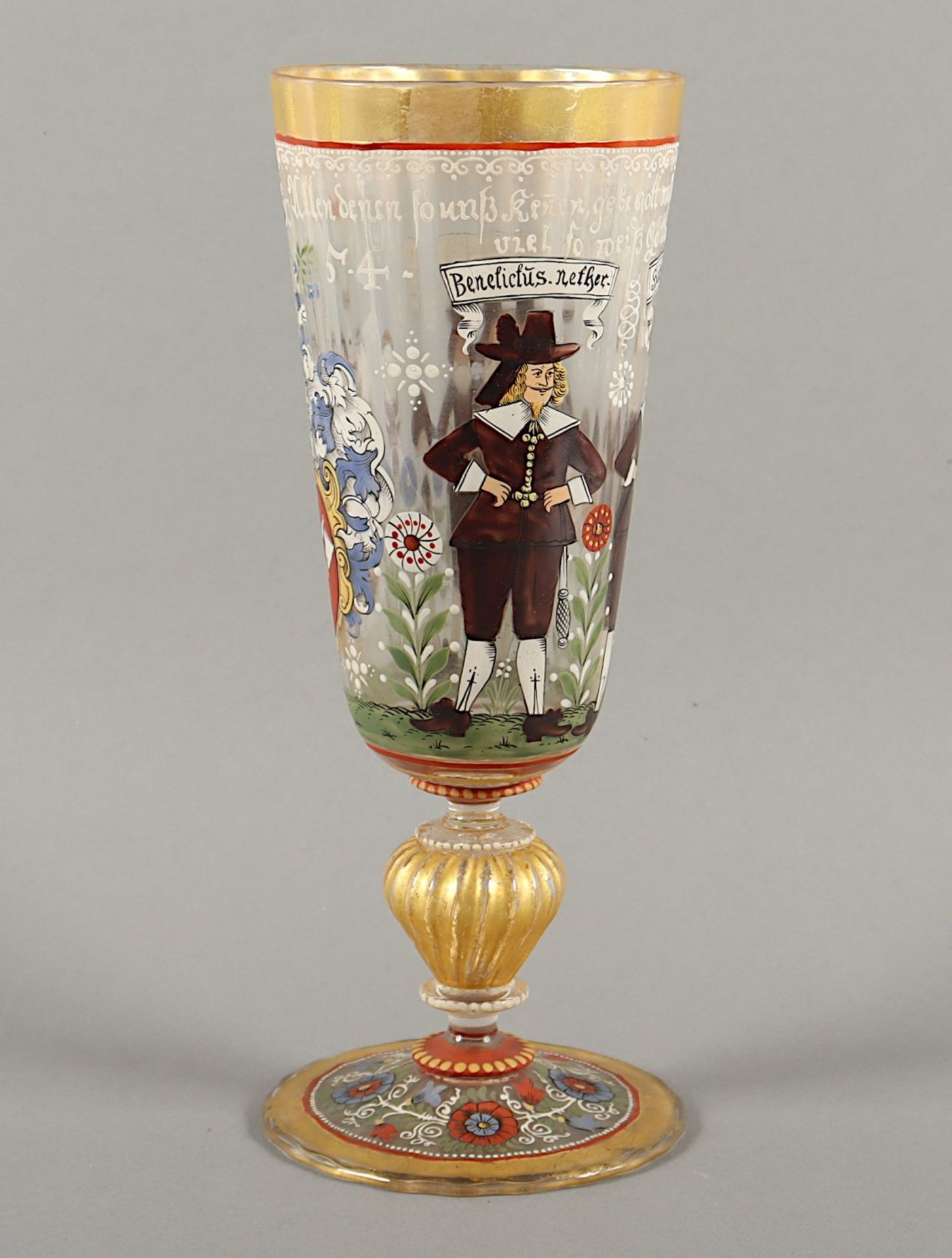 GROSSER POKAL, farbloses Glas, reiche, - Bild 2 aus 5