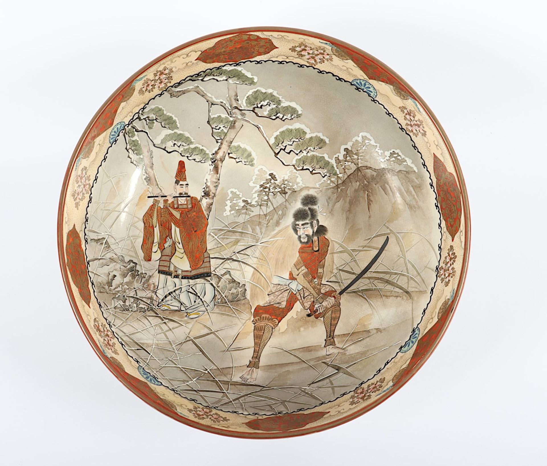 GROSSE SATSUMA-SCHALE, Keramik, heller - Bild 2 aus 4