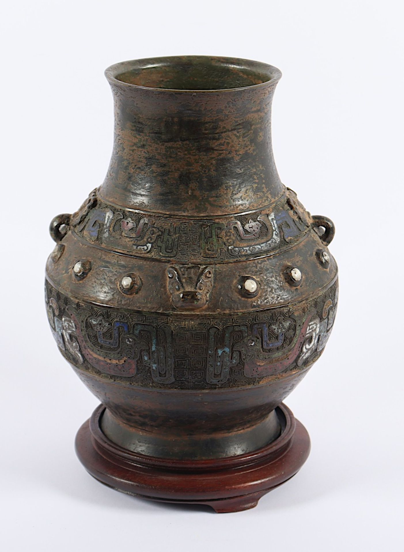 VASE MIT CHAMPLEVÉ-DEKOR, reliefierte - Image 3 of 4