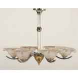 ART-DECO-DECKENLAMPE, Metall,