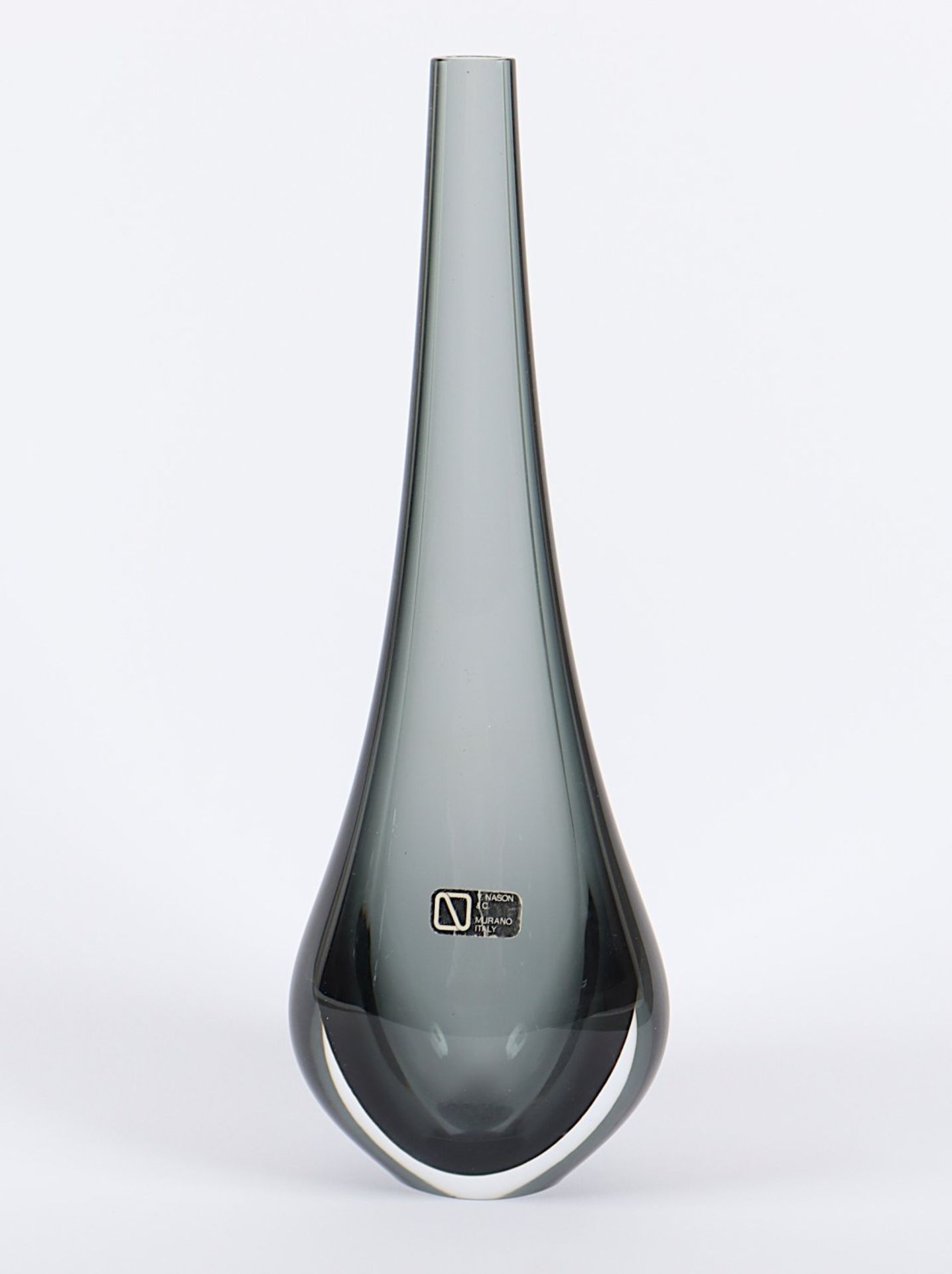 VASE, farbloses Glas, rauchfarben