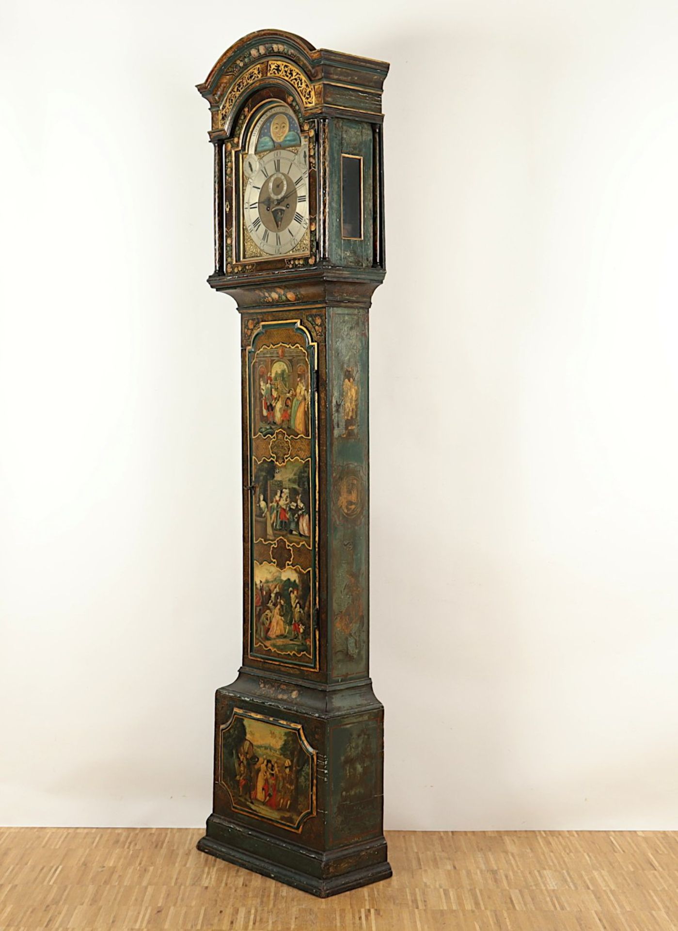 STANDUHR, Gehäuse polychrom gefasst - Bild 2 aus 6