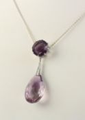 AMETHYST-COLLIER, 585/ooo Weißgold,