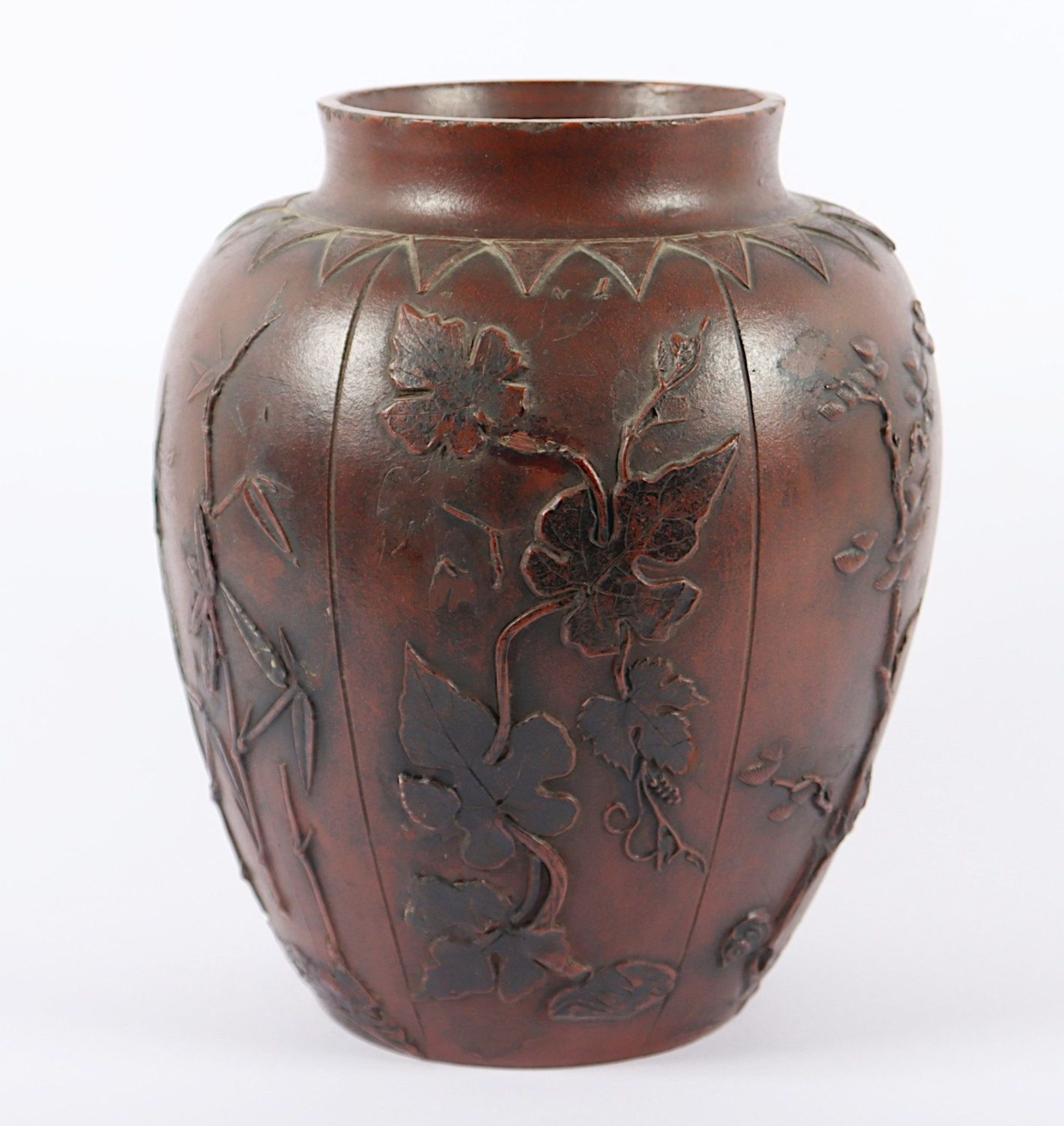 YIXIN-VASE, Steinzeug, im Relief auf