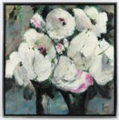 JANI, "Weiße Rosen", Acryl/Lwd., 80 x