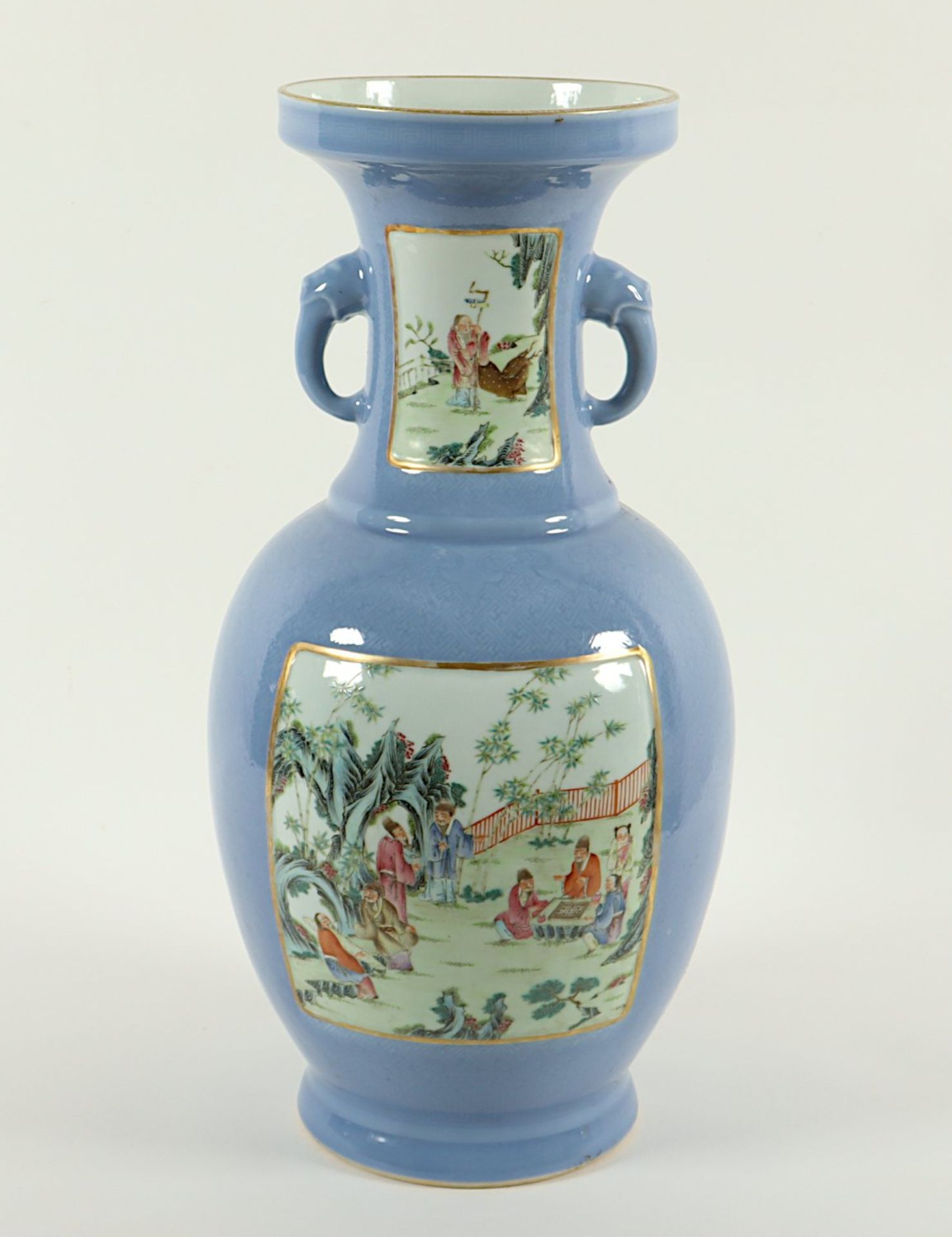 GROSSE FAMILLE ROSE-VASE, Porzellan,