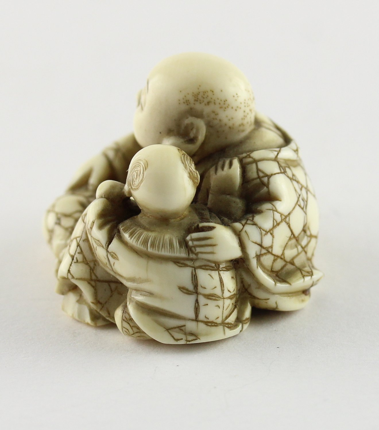 NETSUKE HOTEI MIT KARAKO, Elfenbein, - Image 3 of 6