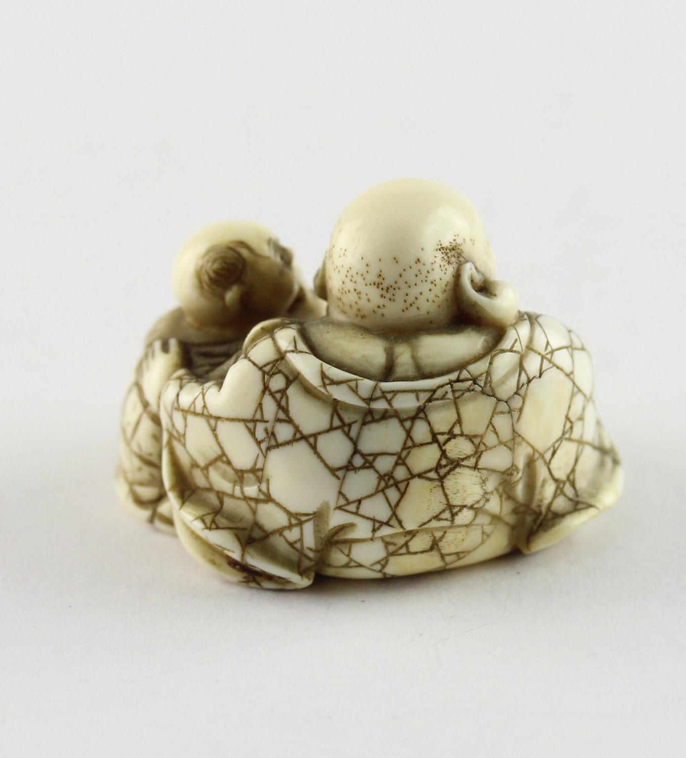 NETSUKE HOTEI MIT KARAKO, Elfenbein, - Image 4 of 6