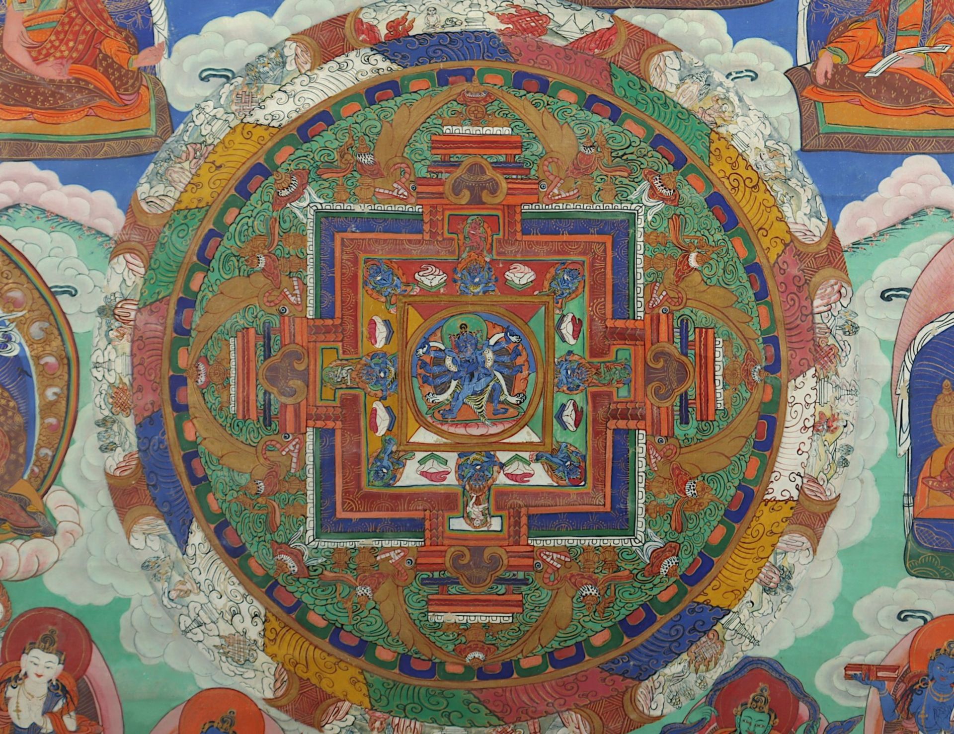 THANGKA FÜNFFACHES MANDALA, Gouache - Bild 4 aus 4