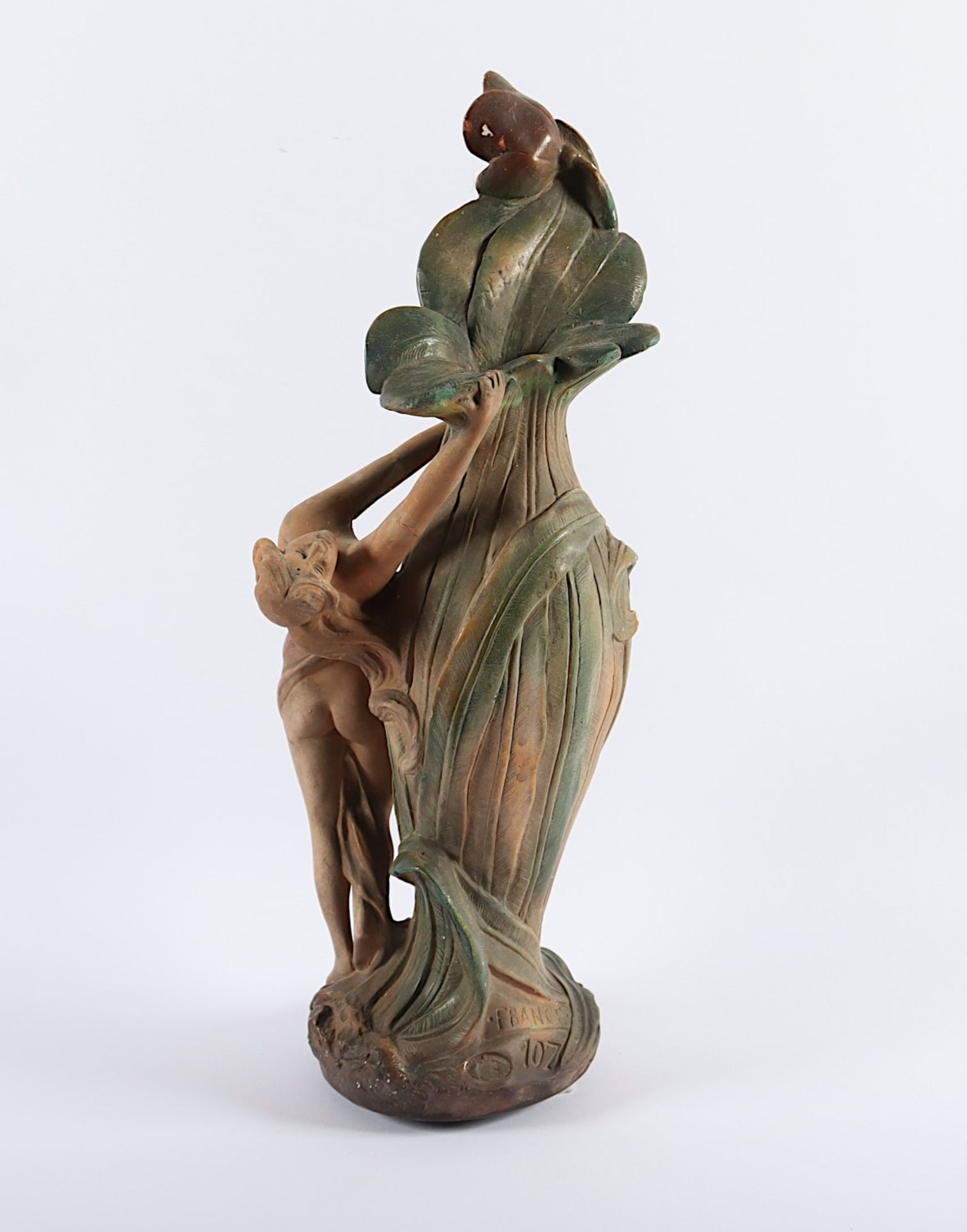 JUGENDSTIL-VASE, Keramik, polychrom - Image 3 of 3