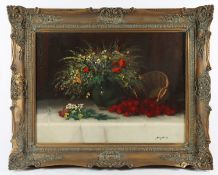 MALER A.20.JH., "Stilleben mit Blumen