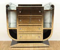 KOMMODE IM ART-DECO-STIL, Holz,