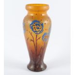 ART-DÉCO-VASE, farbloses Glas,