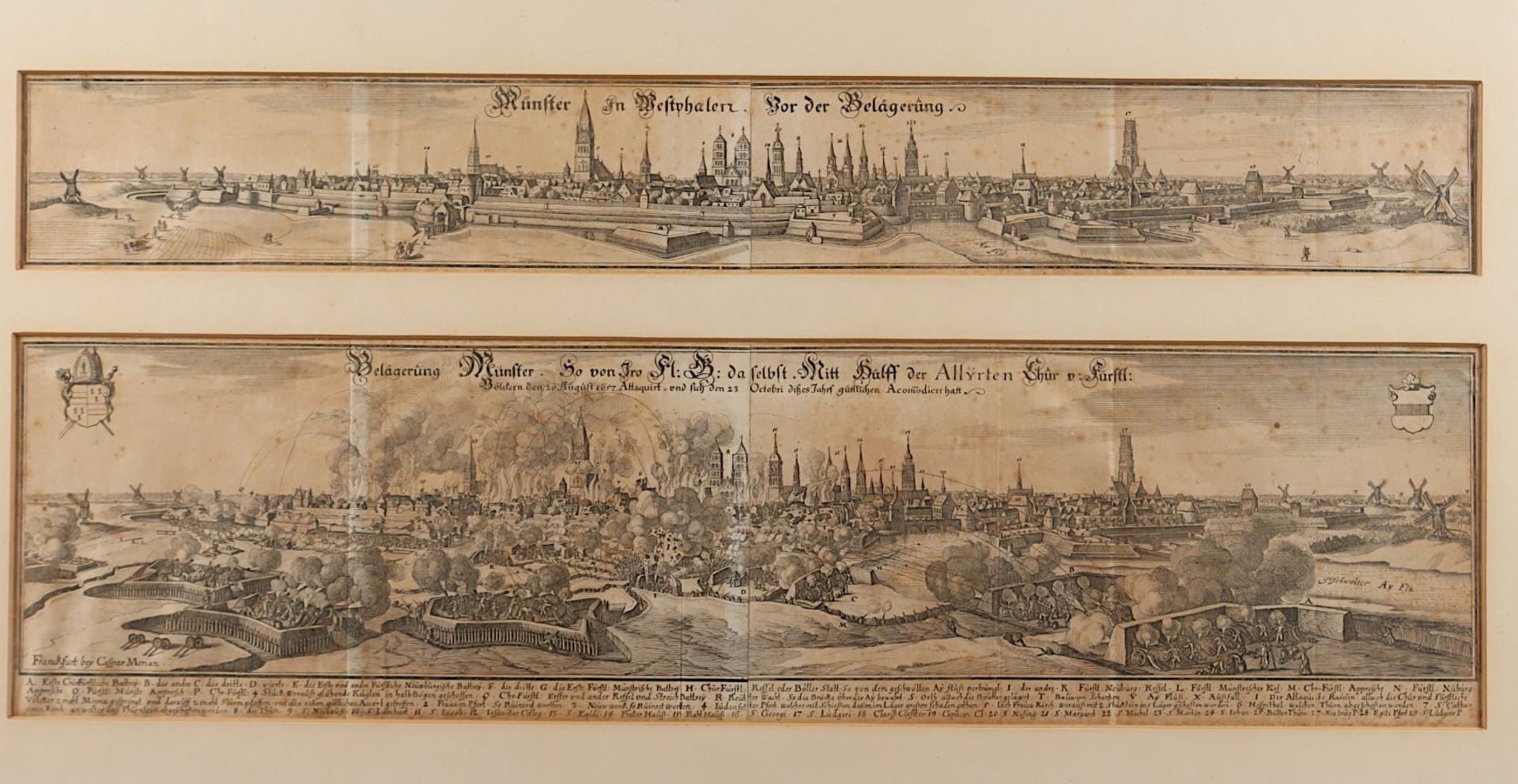 MÜNSTER, drei Kupferstiche, Stadtplan - Image 2 of 3