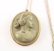 LAVA-CAMEO, Gelbgold und Metall,