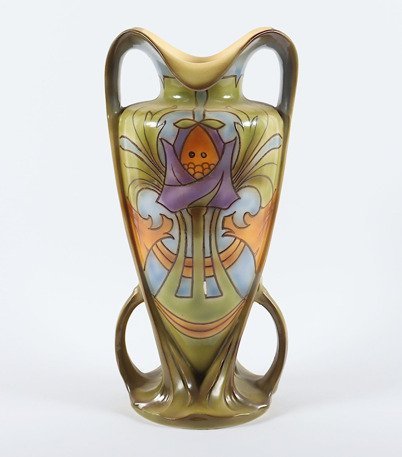 VASE, Steinzeug, farbiger Dekor in - Image 3 of 4