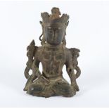 FRAGMENT EINES GUANYIN, Bronze, H 15,