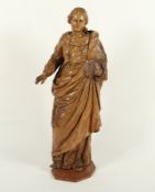 FIGUR EINER HEILIGEN, Holz,