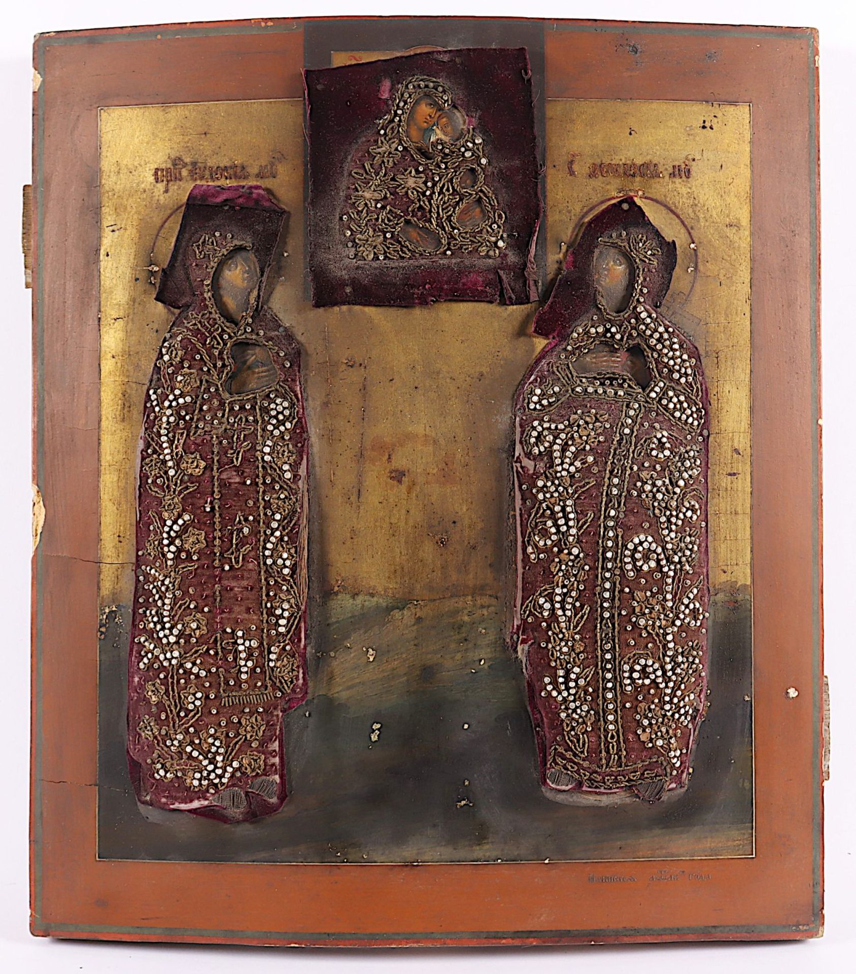 IKONE, "Zwei Heilige", Tempera/Holz, - Bild 2 aus 4