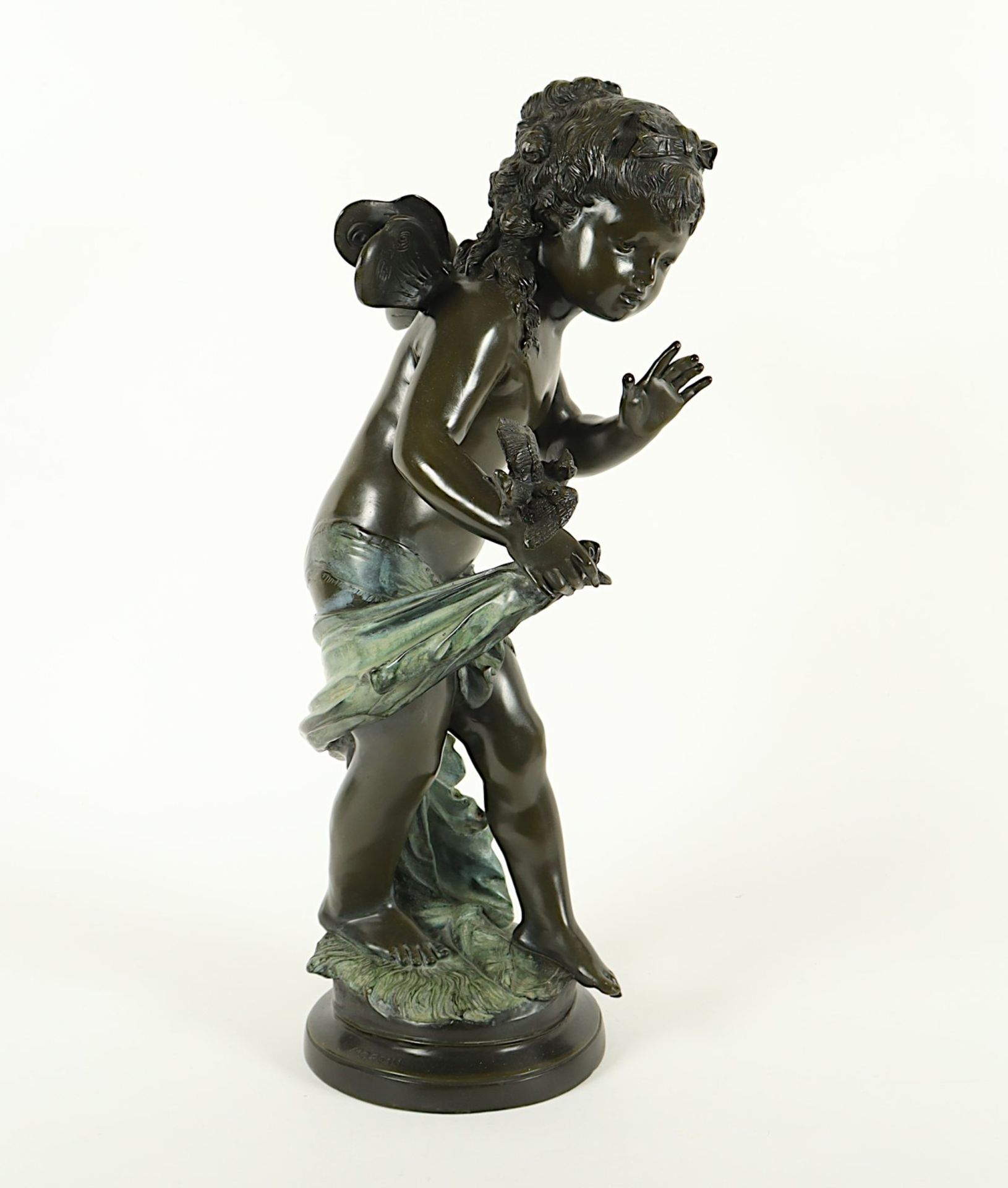 MOREAU, "Großer Putto", Bronze, H 67, - Bild 2 aus 6