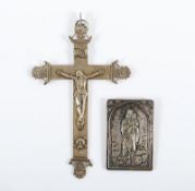 KRUZIFIX UND MADONNA-ANHÄNGER, Silber