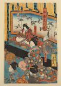 JAPANISCHER FARBHOLZSCHNITT, 36 x 25,