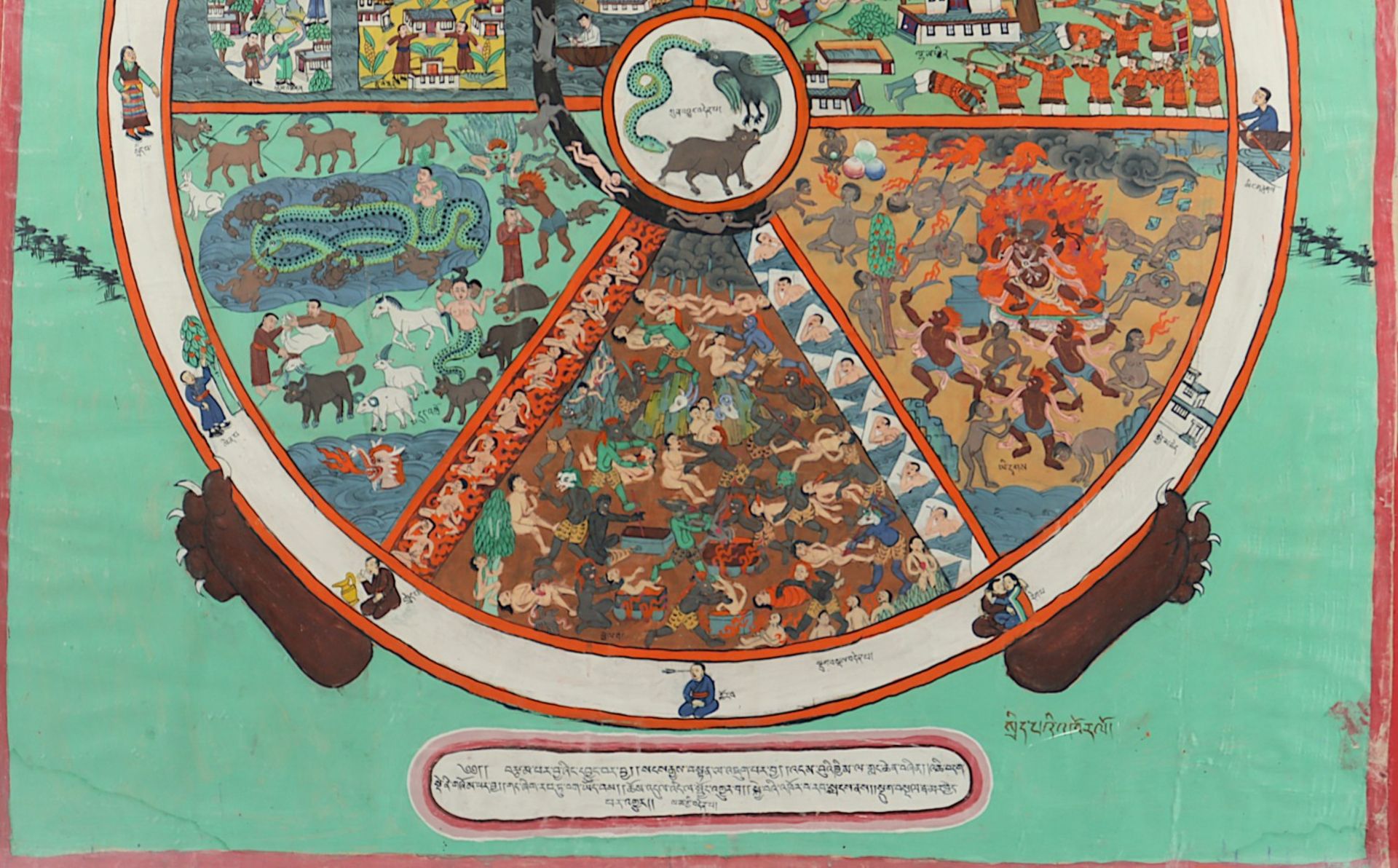 THANGKA BHAVACAKRA "DAS LEBENSRAD", TIBET - Bild 3 aus 4