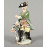 JÄGER MIT HUND, EHDER, MEISSEN, E.19.JH.