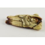 NETSUKE LIEGENDER HOLLÄNDER, Mammut,