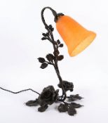 ART-DÉCO-TISCHLAMPE, Schmiedeeisen,