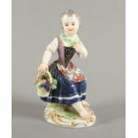 FIGUR "GÄRTNERKIND MIT BLUMENKORB",